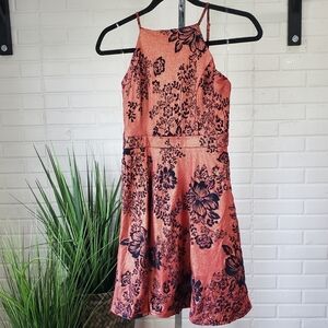 Chocolate USA 90's Style Layered Fit and Flare Mini Dress High Neck size Small